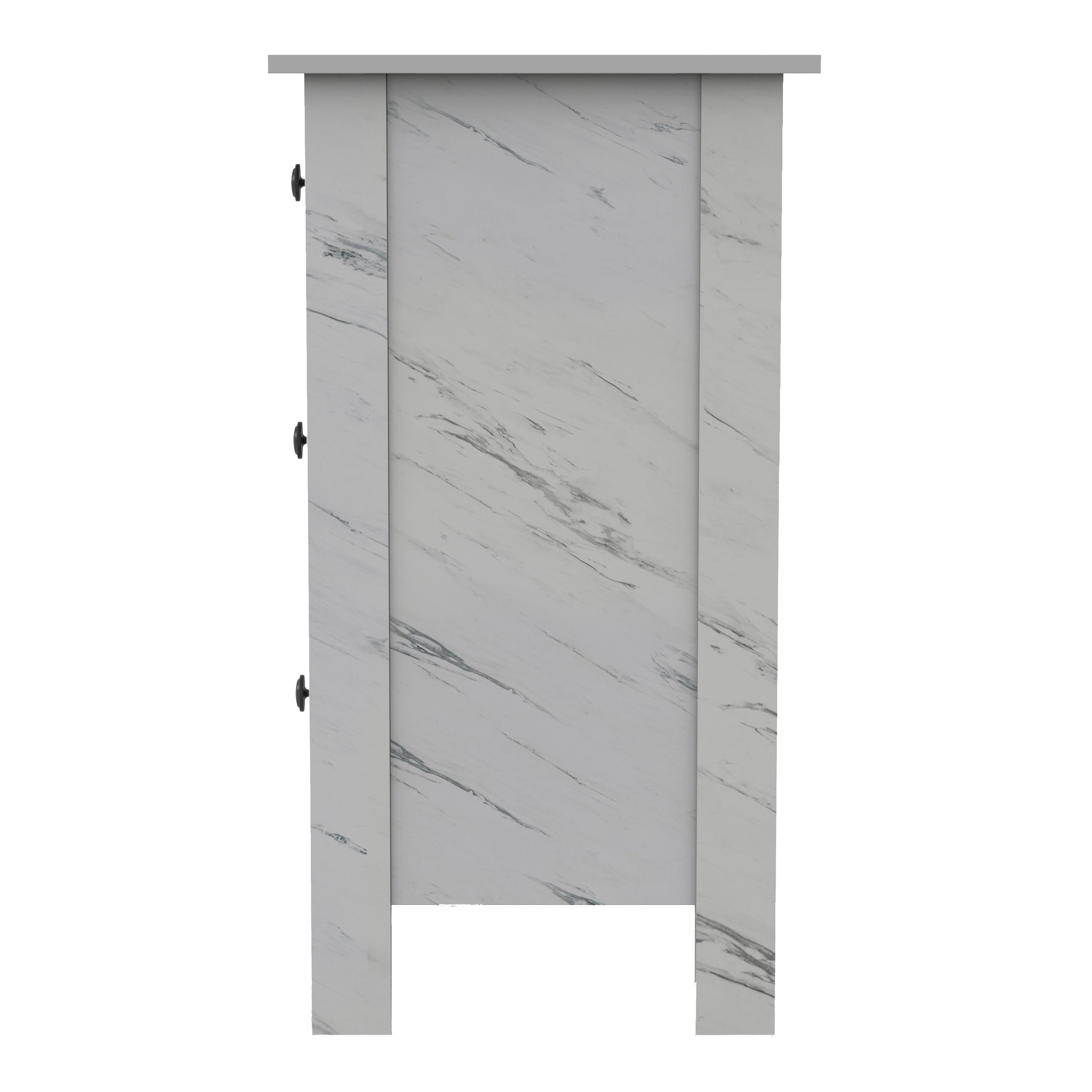Furniture of America Tilde Adult Modern 3-Drawer Cabinet Vertical Dresser, Marble White