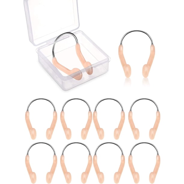 Tapones de silicona para la nariz, pinzas para la nariz para nadar, Protector de nariz para entrenamiento con acero para adultos, competición de natación, uso (tamaño adulto),