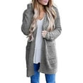 thumbnail image 1 of Chandails pour Femmes Cardigan Ouvert à Manches Longues en Tricot Doux avec Poches, 1 of 5