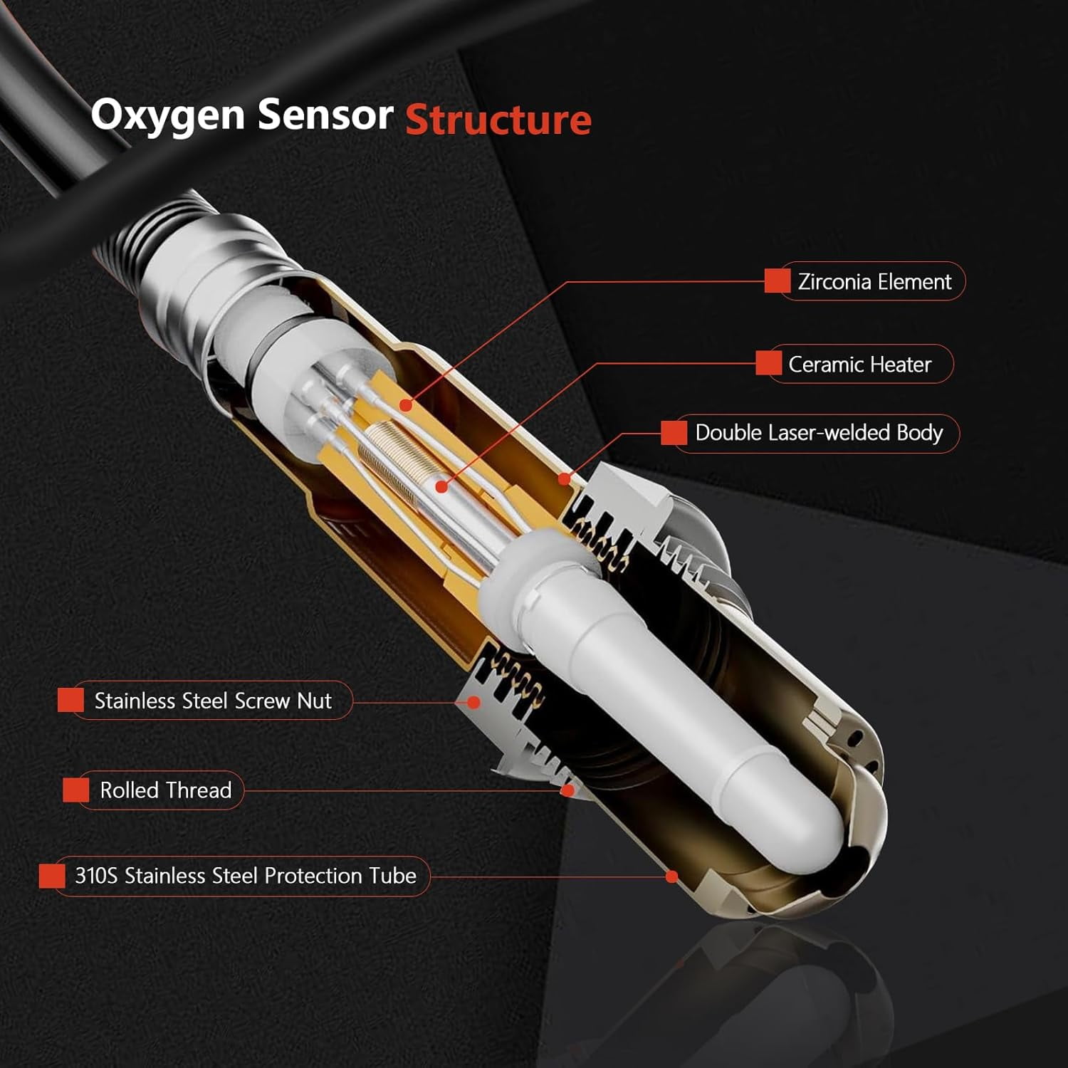 234-4529 Oxygen Sensor Upstream for Chevy Cruze 2011-2015 Limited 2016 Sonic 2012-2020 Trax 2013-2021 Volt 2011-2015 Express 2500 2018 O2 Sensor for Cadillac Elr 2014-2016 for Buick Encore