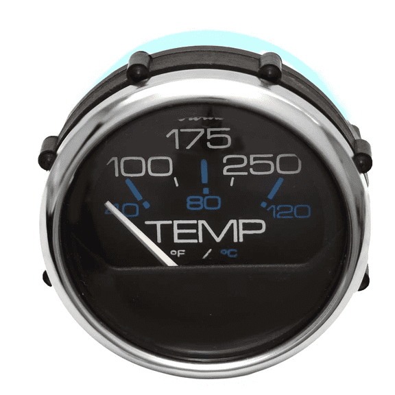 Faria Boat Temperature Gauge GP4051A | Chesapeake Black SS 2 Inch