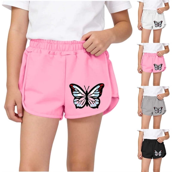 Babcutegg Boys Girls Elastic Waist Shorts Casual Cotton Blend Summer Clothes for Kids Black Size 9-10