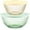 Yellow, Green, variant on Colors (2-Pack) Sculpted Tinted Small/Medium Glass Mixing Bowls With Lids, Nesting Space Saving Set of Bowls For Prepping and Baking, 1.3QT & 2.3QT