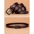 thumbnail image 2 of Catelles Men's Slim Reversible Brown Leather Belts, 1.5" (3.8cm) Width Genuine Cowhide Alloy Pin Buckle, Fits 52" Waist for Business Casual Daily Use, 2 of 10