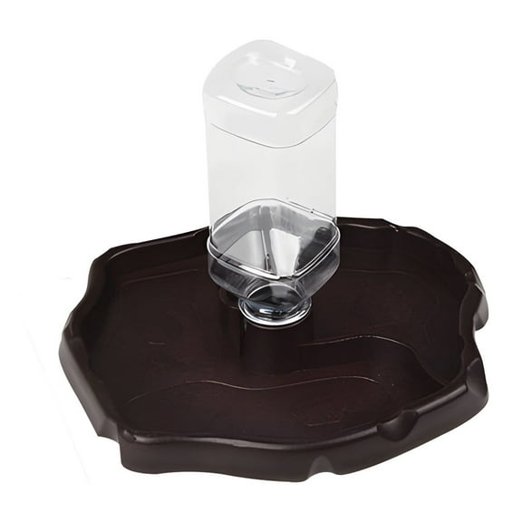 Reptile Water Dish & Food Dish with Bottle, Automatic Refilling Water Bowl for Tortoise Hermit Crab Turtle Bearded Dragon Lizard Gecko Frog, Large Reptiles Feeding Dispenser