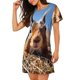 thumbnail image 2 of Balery Close-Up Curious Squirrel Camisón de manga corta con cuello redondo para mujer, cómodo y elegante., 2 of 6