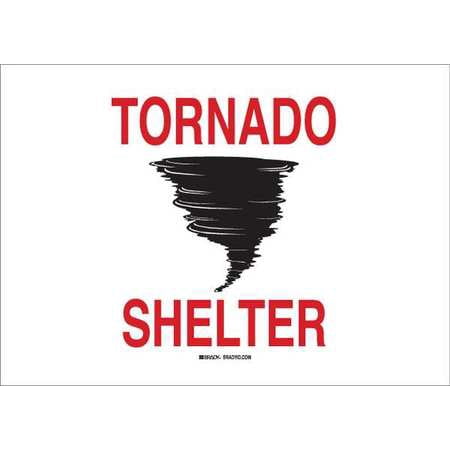 BRADY 90540 Safety Sign, Tornado Shelter, 14x20
