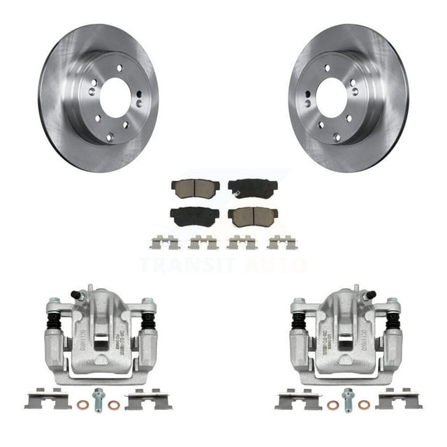 CMX Rear Disc Brake Caliper Rotors and Ceramic Pads Kit for Car 2006 Hyundai Sonata 3.3L To 03 06 KC8-100485C