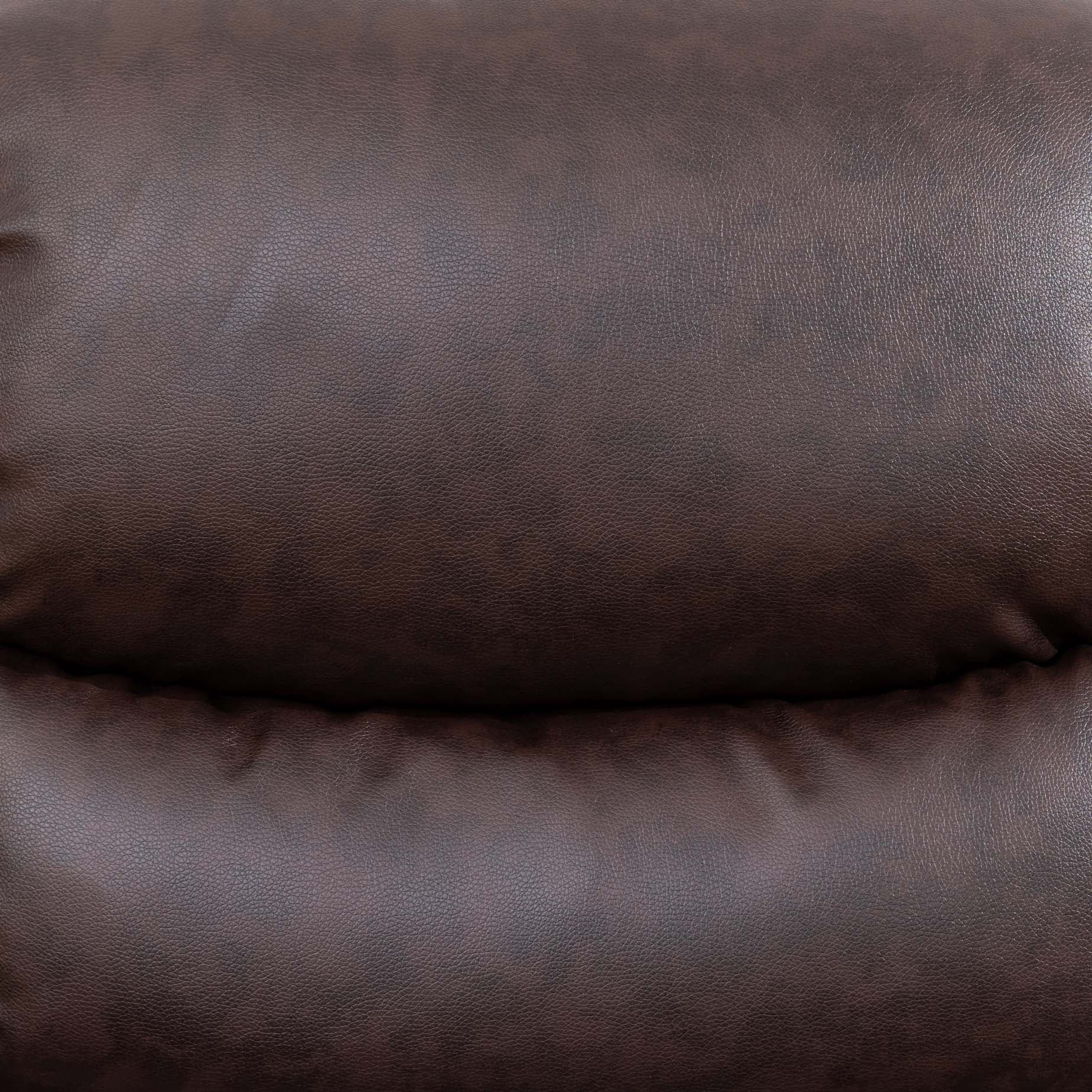 MAYEERTY Faux Leather Recliner Chair, Adjustable Backrest Reclining Chair for Living Room, Brown
