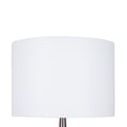 thumbnail image 2 of Cresswell Lighting 19" Modern Brushed Nickel Fluted Metal Base Table Lamp with White Shade, 2 of 7