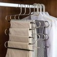 thumbnail image 5 of Perchas Ahorro de Espacio Antideslizantes Paquete de 5 Perchas de Ropa en Forma de S Organizador de Almacenamiento de Armario de Acero Inoxidable para Pantalones Jeans Negro, 5 of 5