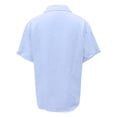 thumbnail image 4 of T Shirts for Women 2026 Summer Cotton Linen Short Sleeve Button Down Collared Business Casual Office Work Tshirt Blouse, 4 of 4