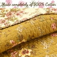 thumbnail image 4 of Cozy Line Home Fashions French Country Floral Blooming Queen 3-Piece Cotton Reversible Quilt Set, 4 of 7