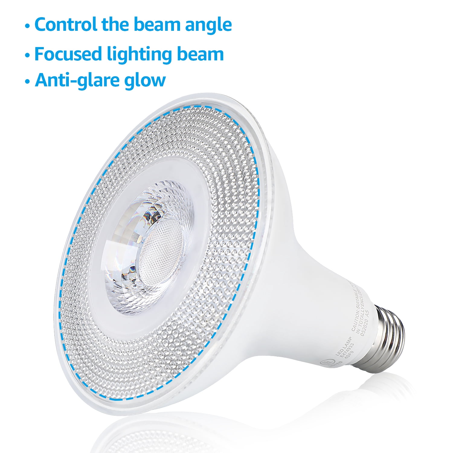 12 Pack 15W PAR38 Dimmable LED Spotlight Bulb, 120W Eqv., 1250lm, UL & Energy Star Listed, 5000K Daylight, E26 Standard Base, for 6 Inch Recessed Can Trim
