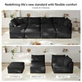 thumbnail image 6 of Bone-Free Modular Sofa with Free Combination, Oversized Living Room Sofa Set, Deep Seat Design, Soft Chenille Fabric, Modern L-Shaped Lounge Sofa（Black）, 6 of 7