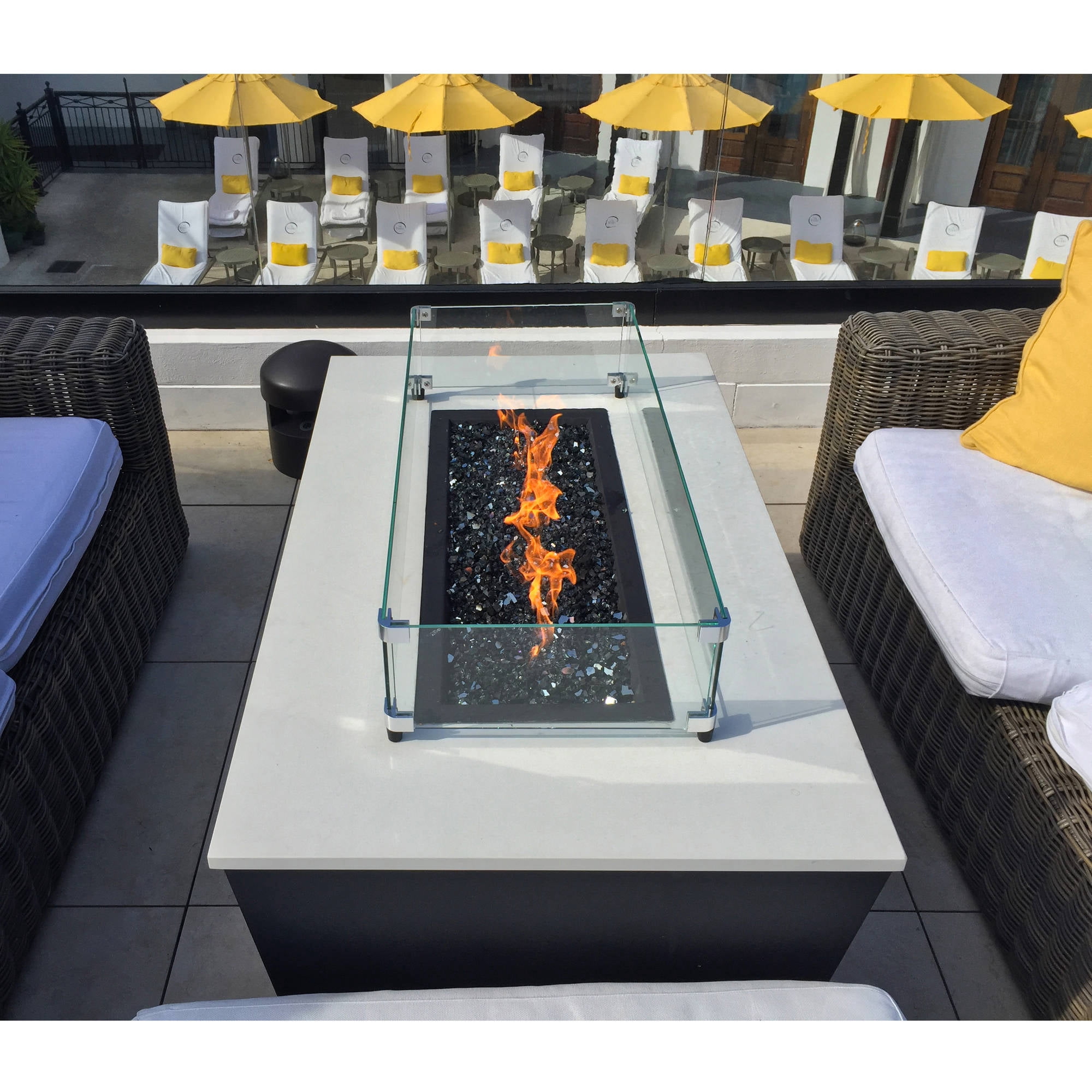 1/2" 20 lb. Medium Crystal Clear Reflective Fire Glass