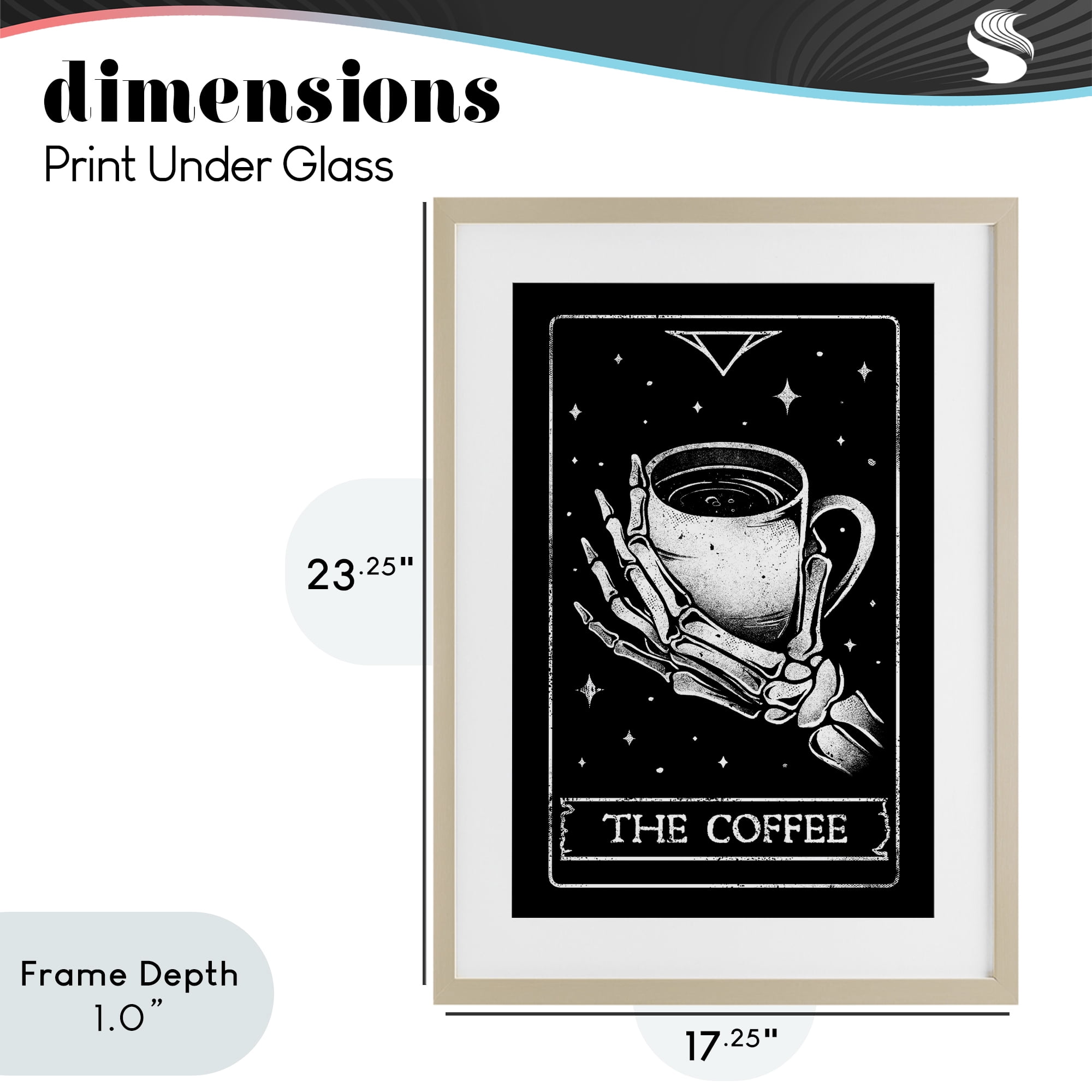 Stupell Industries The Coffee Tarot Card Birch Framed Print Under Glass, design by EduEly Designs