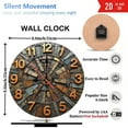 thumbnail image 3 of Rustic Metal Wall Clock Vintage Style Home Decor 10-Inch Silent Wooden Wall Clock, Battery Operated (AA Batteries Not Included), Artistic Home Decor, 3 of 7