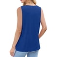 thumbnail image 4 of Htigea Clearanc Women's V Neck Tank Tops Casual Summer Button Down Sleeveless Shirts Casual Party Daily Sale Blue,XL, 4 of 6