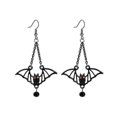 thumbnail image 1 of Pendientes de cadena de murciélago hueco negro shaofei Decoración de diamantes de imitación rojos brillantes, 1 of 5