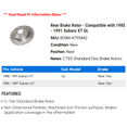 thumbnail image 2 of Rear Brake Rotor - Compatible with 1985 - 1991 Subaru XT GL 1986 1987 1988 1989 1990, 2 of 2