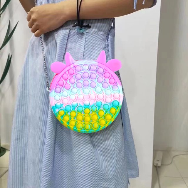 Macaron Bag Push Bubble Reliver Puzzle Juguetes relajantes Regalo sensorial (Cuernos de vaca) Ndcxsfigh Nuevos Originales
