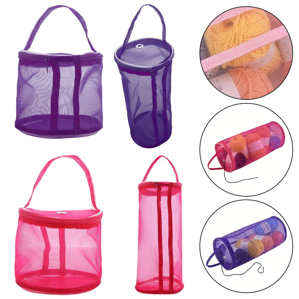 linyes Knitting Needles Yarn Tote Organizer Knitting Yarn Round Crochet Bag DIY Craft Woolen Storage Basket Sewing Tool Accessories