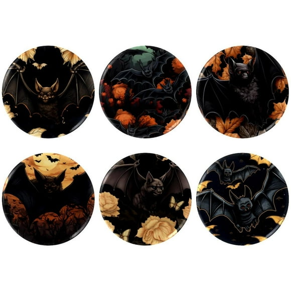 Halloween Bat Badges with Pins for Backpacks Parties Ties Hats Corporate Events Personalized Custom Photo Text Logo Button