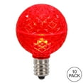 thumbnail image 2 of Vickerman G50 LED Red Faceted Replacement Bulb, E17/C9 Nickel Base, 10 Bulbs per Pack., 2 of 2