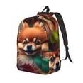 thumbnail image 1 of Easygdp Colorful Leaf Chihuahua Mochila de Lona Resistente para Laptop, Compatible con Laptops de 15 a 17 pulgadas, Ideal para Escuela, Trabajo y Viajes-Medium, 1 of 5