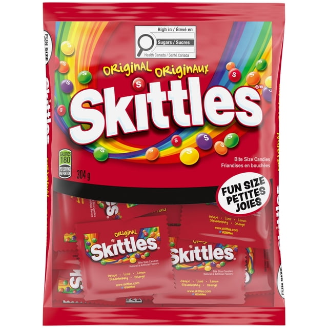 SKITTLES, Halloween 20 Count Fun Size Fruity Candy Packs, 304g