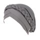 thumbnail image 1 of Moda sólido turbante cómodo una sola capa transpirable cabeza bufanda envuelve sombreros de capó de pelo para mujeres Gray Scienceny AP008796-06B, 1 of 6
