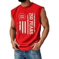 thumbnail image 2 of Youpwaven Men's America 250th Anniversary Graphic Tank Top, USA 1776-2026 Vertical Flag Print, Casual Fashion Sleeveless Independence Day Top, 2 of 4