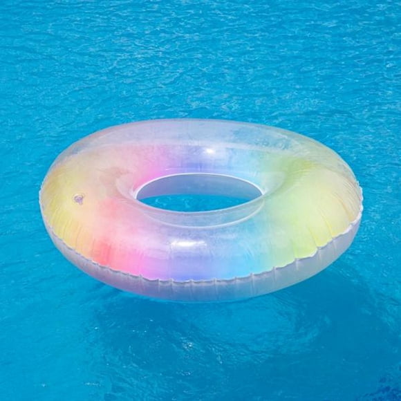 inflable tipo dona color arcoiris