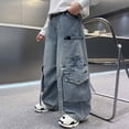 thumbnail image 7 of Tiijoy Boys Fashion Cargo Jeans Loose Fit Straight Leg Denim Pants Long Trousers, Sizes 6-16, 7 of 7