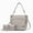 Light Gray, variant on Grace Vegan Leather Women's Shoulder Bag, Modern Tote Purse Handbag & Wristlet Wallet 2 pcs by Mia K - Light Gray