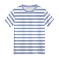 thumbnail image 4 of CAICJ98 Girls Striped Short Sleeve T Shirts Kids Toddler Summer Crewneck Shirts Tops Casual Tees Blouses (Light Blue,10-11 Years), 4 of 4