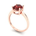 thumbnail image 2 of Solitaire Engagement Ring for Women - 2ct Natural Garnet in 14K Rose Gold Promise Ring, 2 of 6