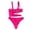 Hot Pink, variant on One Piece Swimsuits for Women Sexy Cutout Tummy Control High Waisted Bathing Suit Monokini Solid Color Swimwear