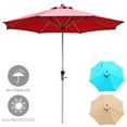 thumbnail image 4 of Gymax 9Ft Patio Outdoor Umbrella Market Table Umbrella w/ Crank 8 Ribs Burgundy, 4 of 9