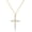 B CZ Cross, Gold, variant on Cross Necklace for Women, 17K Gold Plated Crown Cross Pendant Necklace, Non-Tarnish Faith Jewelry for Women, Christian Religious Gifts