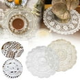 thumbnail image 6 of Handmade Crochet Round Cotton Lace Table Placemats Doilies,Crochet Cotton Lace Table Sofa Doily, Waterlily,Doilies Crochet Round Lace Doily Handmade Placemats,Crocheted Coasters(Beige,12x12"), 6 of 7