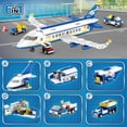 510 Pcs City Passenger Airplane Building Set, 6 IN1 Plane Building ...
