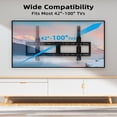 thumbnail image 5 of Fixed TV Wall Mount for Most 42"-100" Flat Curved TVs- 0.86'' Ultra Slim, Low Profile TV Mount Fits 8"-32" Studs, Heavy Duty Bracket Mounts for Large TVs, Max VESA 800X600mm, Up to 200lbs, 5 of 6