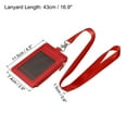 thumbnail image 2 of Uxcell Vertical PU Leather 5 Card Slots ID Badge Holder Zipper Wallet with Lanyard, Red, 2 of 6