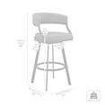 thumbnail image 5 of Dione 26" Counter Height Swivel Gray Faux Leather and Black Metal Bar Stool, 5 of 10
