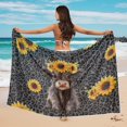 thumbnail image 4 of Uourmeti Women Sunflower Highland Cow Leopard Sarong Swimsuit Coverups Chiffon Scarf Blouse for Swimwear Open Front Swimsuit Wrap Cover Ups, 4 of 7