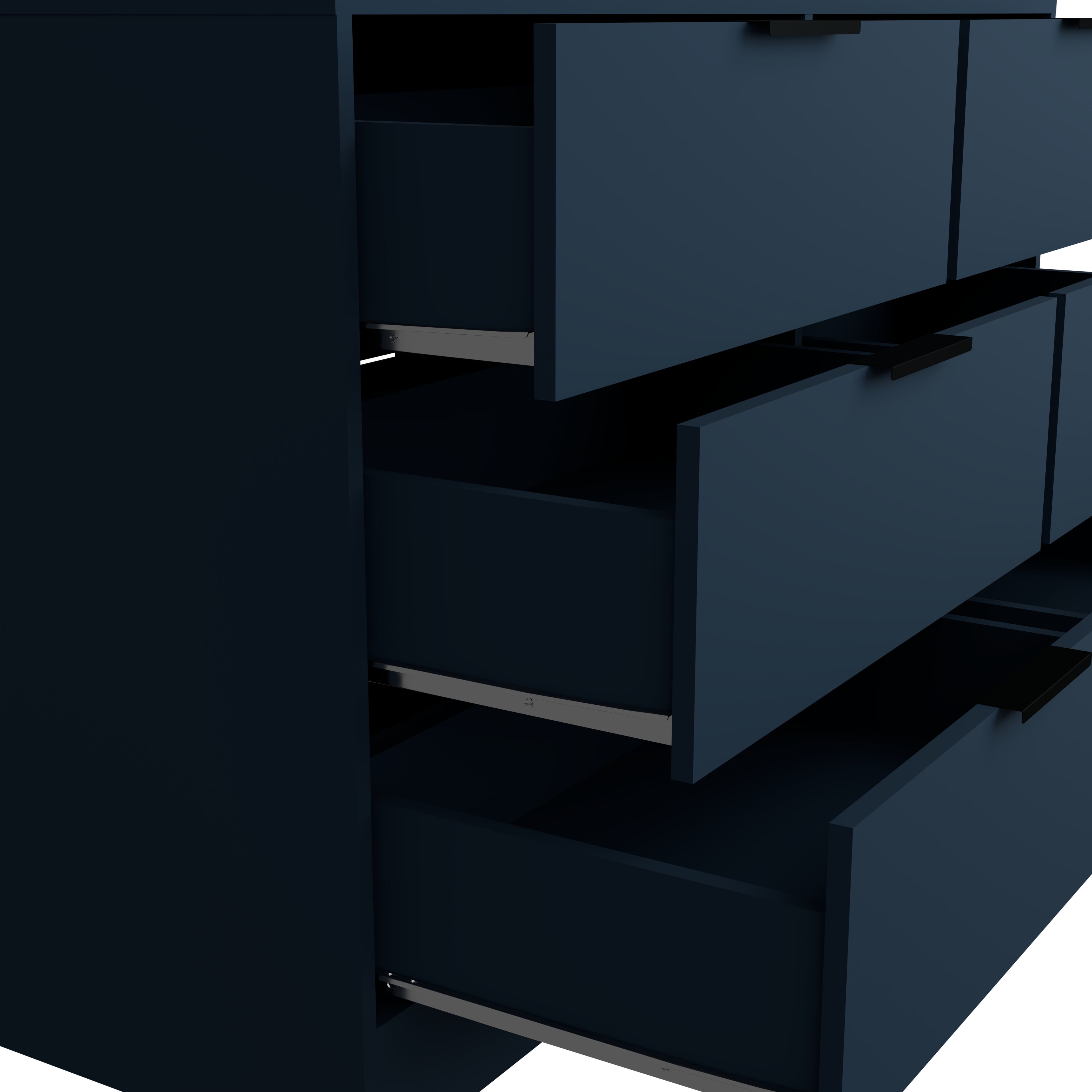Kappesberg Fresno Modern 6-Drawer Dresser, Deep Blue – Bedroom Storage for Adults and Teens, 32.3"H x 57"W x 17.7"D