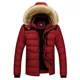 thumbnail image 3 of Abrigo de invierno cálido con capucha para hombre, abrigo de lana de 20 grados, abrigo de invierno cálido, nueva llegada, chaqueta con capucha informal para hombre, parka ajustada, 3 of 4