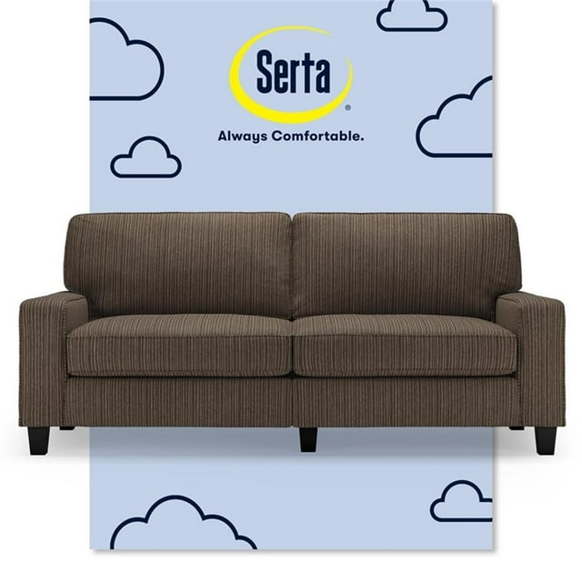 Serta Palisades 78" Track Arm Sofa with Removable Covers Brown